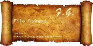 Filo Gyöngyi névjegykártya